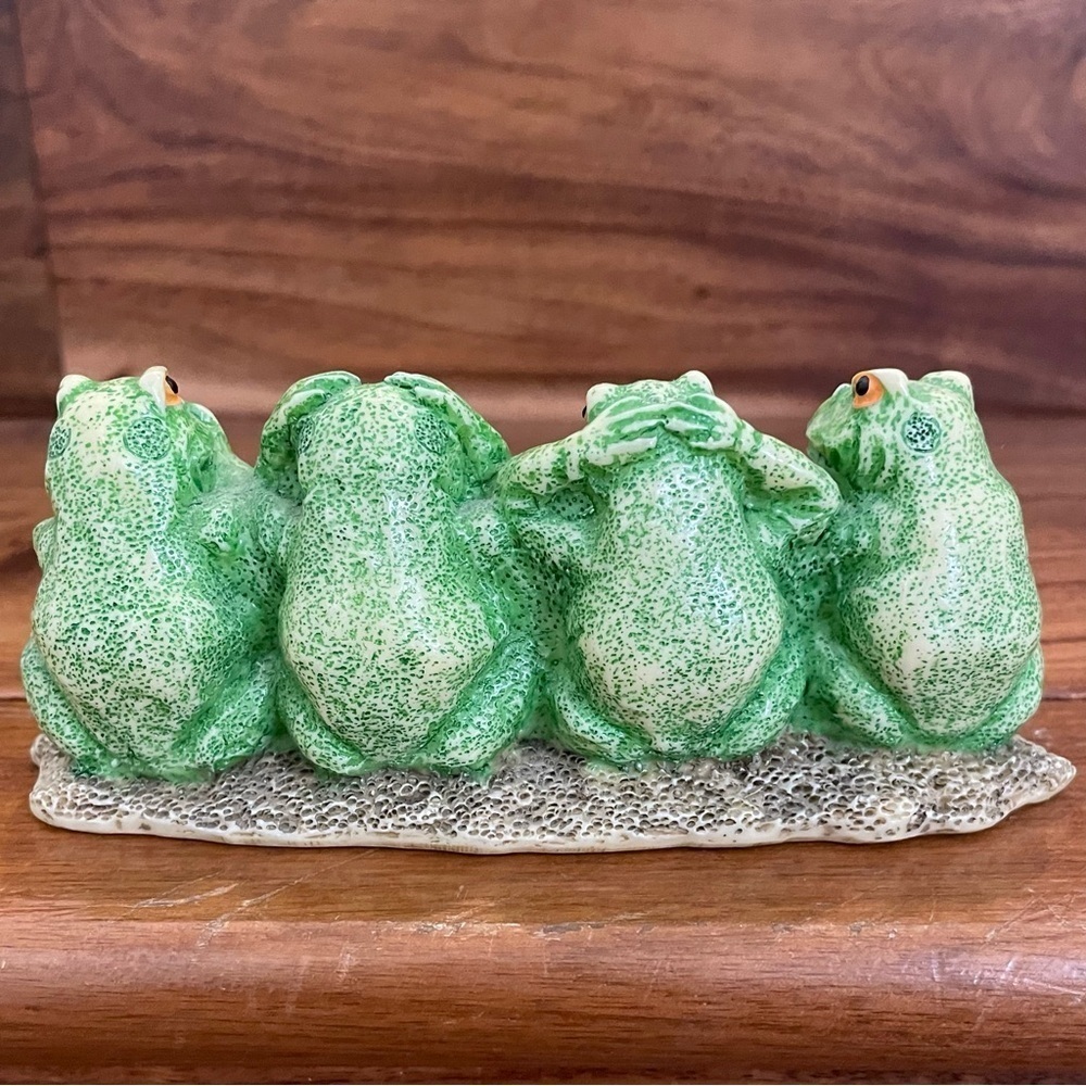 Vintage Frogs Figurine See No Evil, Hear No Evil, Speak No Evil Confucius Decor - Picture 6 of 9